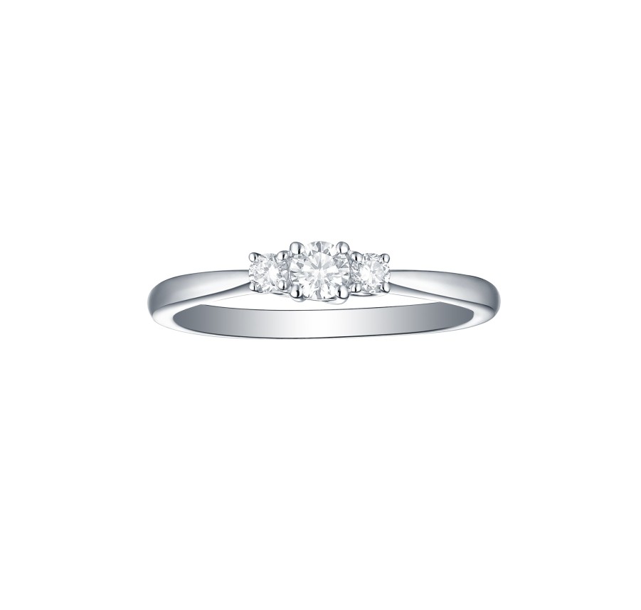 Rings Smiling Rocks | Engagement 0.25Ct Three Stone Ring R-00031Wht