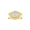 Rings Smiling Rocks | Lab Grown 2.05Ct Round Solitaire Frame Ring R-02863Wht Yellow Gold