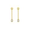 Earrings Smiling Rocks | Lab Grown 0.59Ctw Beads Ball Drop Diamond Earrings E-02977Wht Yellow Gold