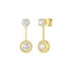 Earrings Smiling Rocks | Lab Grown 1.96Ctw Drop Diamond Frame Earrings E-02867Wht Yellow Gold