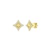 Earrings Smiling Rocks | Sparkles Halo 0.24Ctw Lab Grown Diamond Studs E-00706Wht Yellow Gold