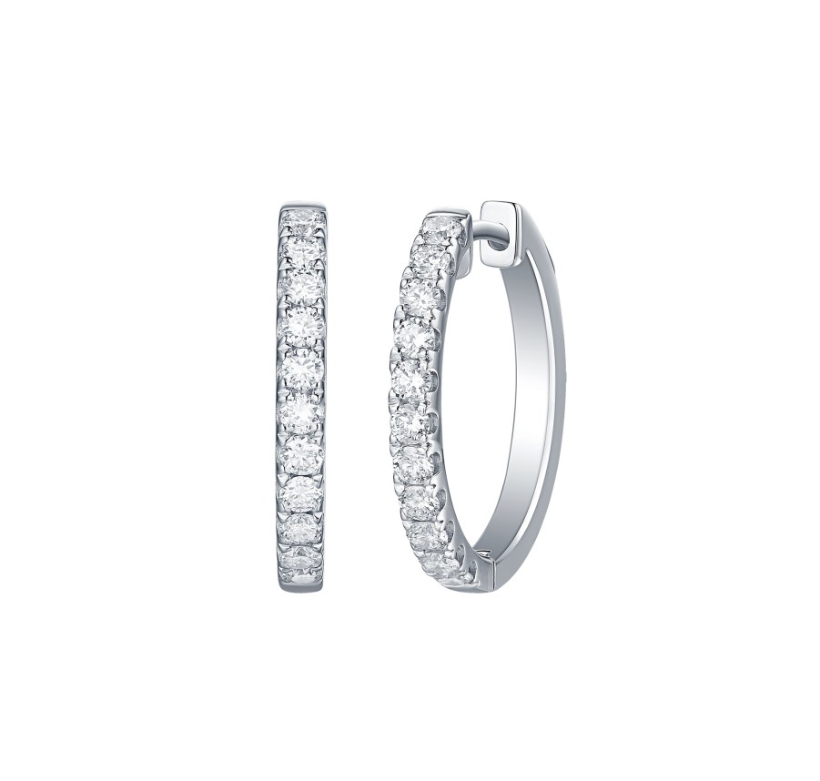 Earrings Smiling Rocks | Essentials 0.75Ct Classic Diamond Hoops E-00108Wht