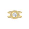 Rings Smiling Rocks | Lab Grown 1.38Ct Round Halo Frame Ring R-03752Wht Yellow Gold