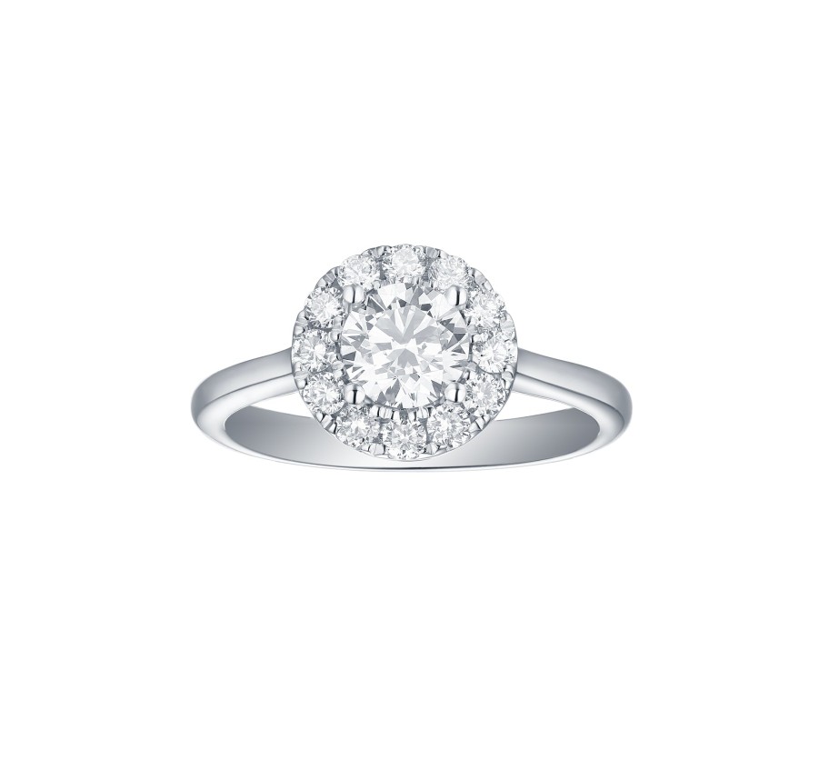 Rings Smiling Rocks | Engagement 1.18Ct Halo Ring R-00061Wht