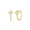 Earrings Smiling Rocks | Smiling Light 0.30 Lab Grown Diamond Huggies E-00701Wht Yellow Gold