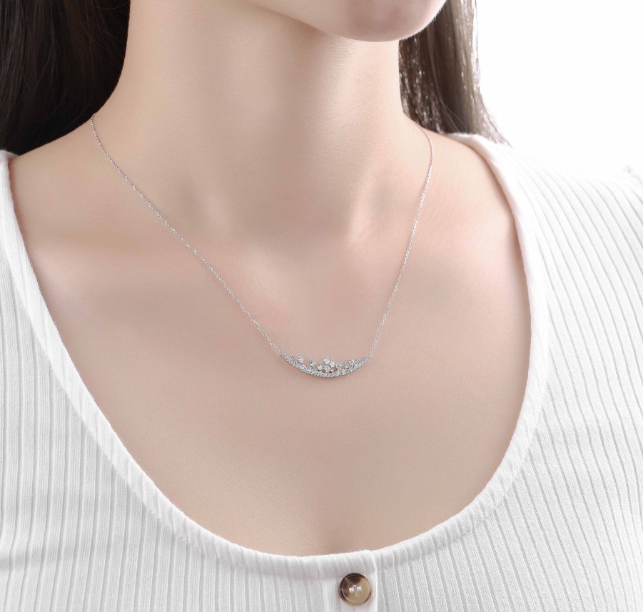 Necklaces Smiling Rocks | Drizzle 0.79Ct Lab Grown Diamond Necklace Nl-00230Wht