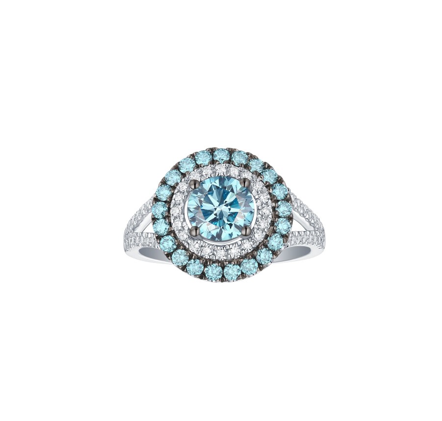 Rings Smiling Rocks | Blush Blue 1.91Ctw Ring R-00473Blu White Gold