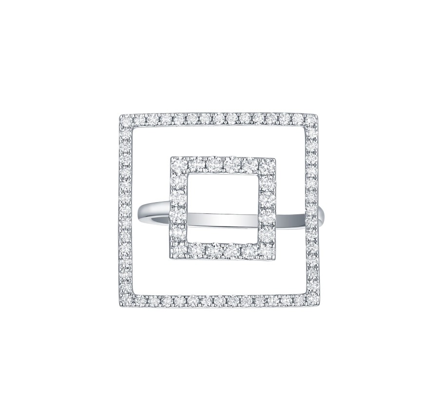 Rings Smiling Rocks | Skyline 0.96Ct Times Square Ring R-00383Wht