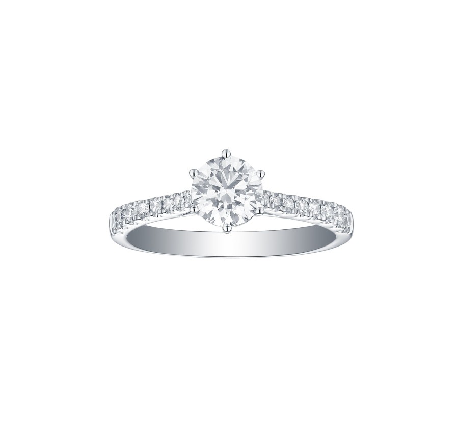 Rings Smiling Rocks | Engagement 1Ct Solitaire Ring R-00051Wht