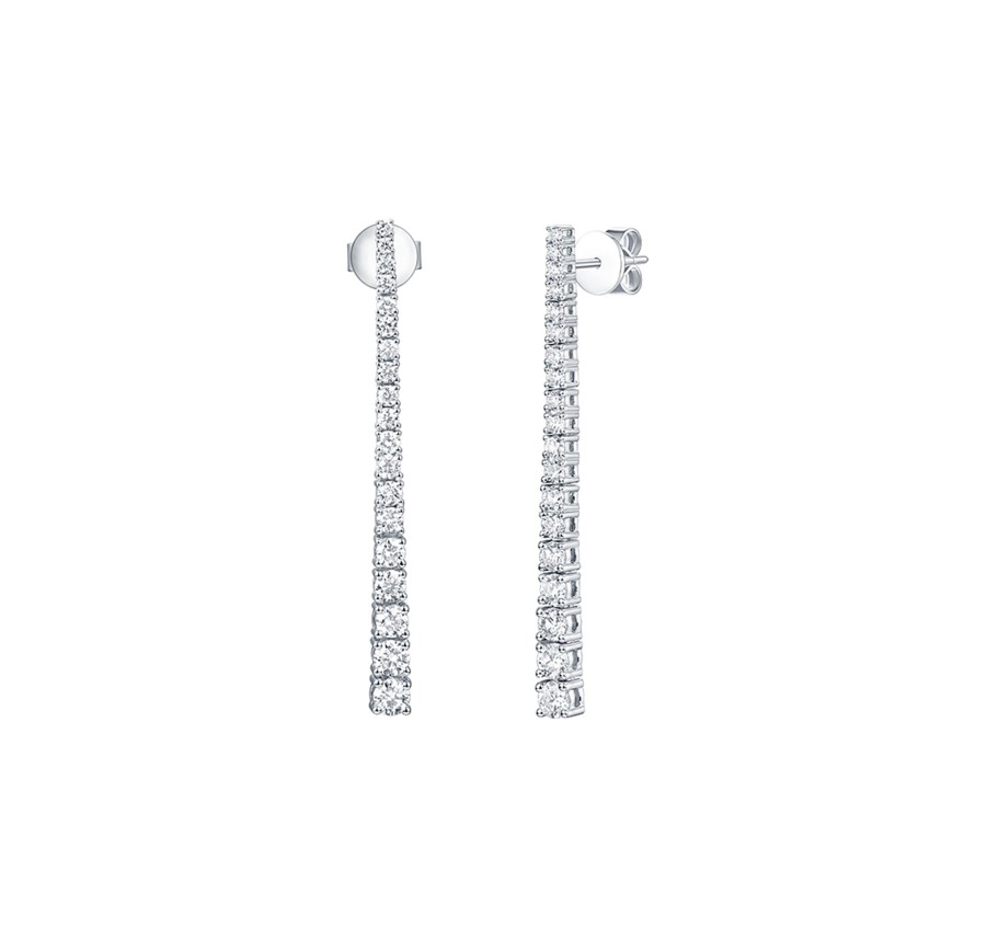 Earrings Smiling Rocks | Lab Grown Diamond 1.36Ctw Straight Earrings E-01947Wht