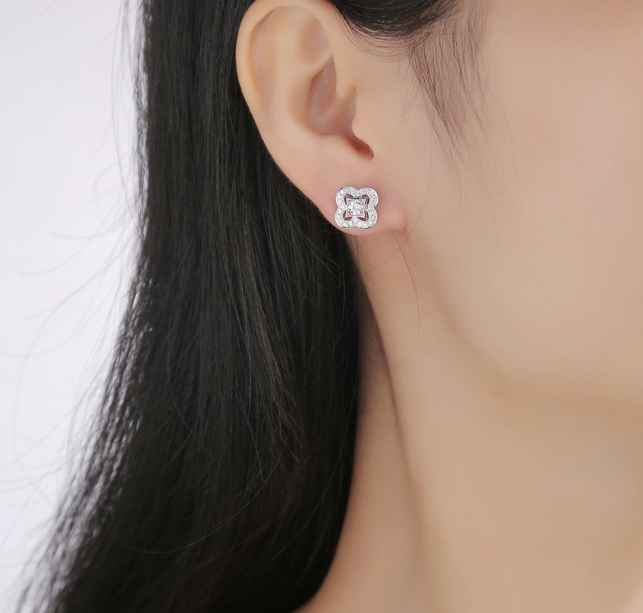 Earrings Smiling Rocks | Lab Grown Diamond Pear Floral Stud Earrings