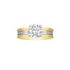 Rings Smiling Rocks | Lab Grown Diamond Solitaire With Baguatte Diamond Shank Bridal Ring White Yellow Gold