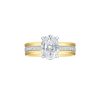 Rings Smiling Rocks | Lab Grown Diamond Oval Solitaire With Diamond Shank Bridal Ring White Yellow Gold