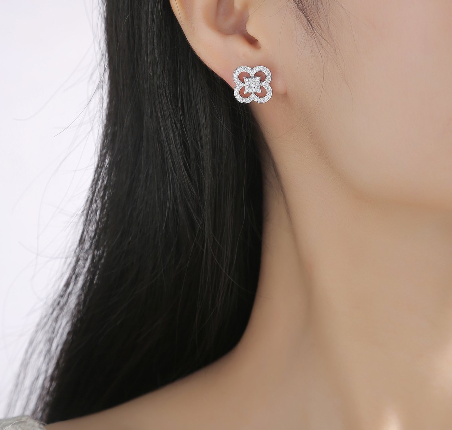 Earrings Smiling Rocks | Lab Grown Diamond Pear Floral Stud Earrings