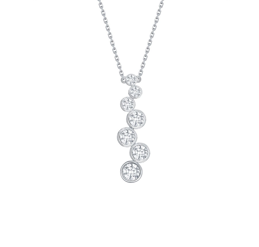 Necklaces Smiling Rocks | Bubbly 0.47Ct Lab Grown Diamonds Necklace Nl-00189Wht