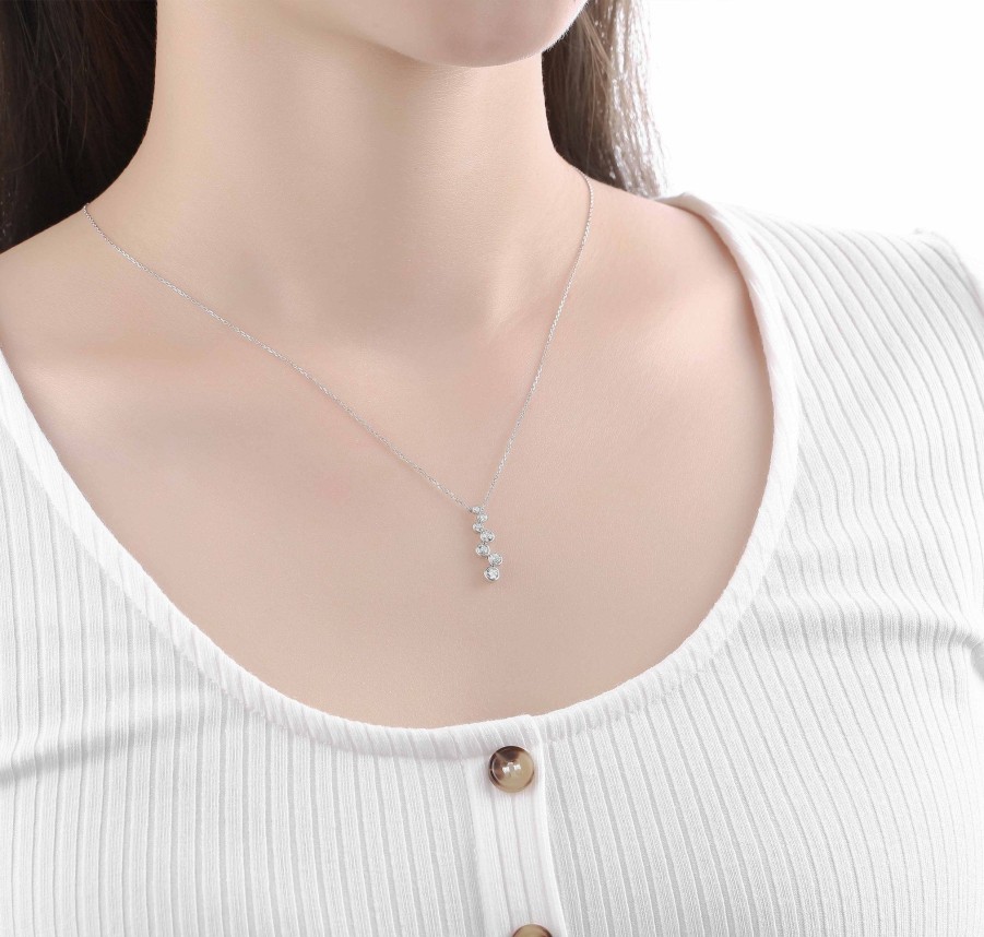 Necklaces Smiling Rocks | Bubbly 0.47Ct Lab Grown Diamonds Necklace Nl-00189Wht