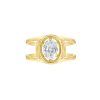 Rings Smiling Rocks | Lab Grown 1.05Ct Oval Solitaire Frame Ring R-03743Wht Yellow Gold