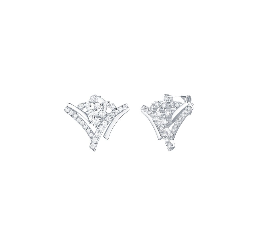 Earrings Smiling Rocks | Drizzle 0.75Ct Lab Grown Diamond Earrings E-00355Wht