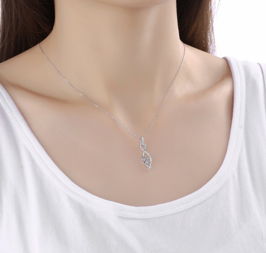 Necklaces Smiling Rocks | Bubbly 0.27Ct Lab Grown Diamonds Necklace P-00193Wht