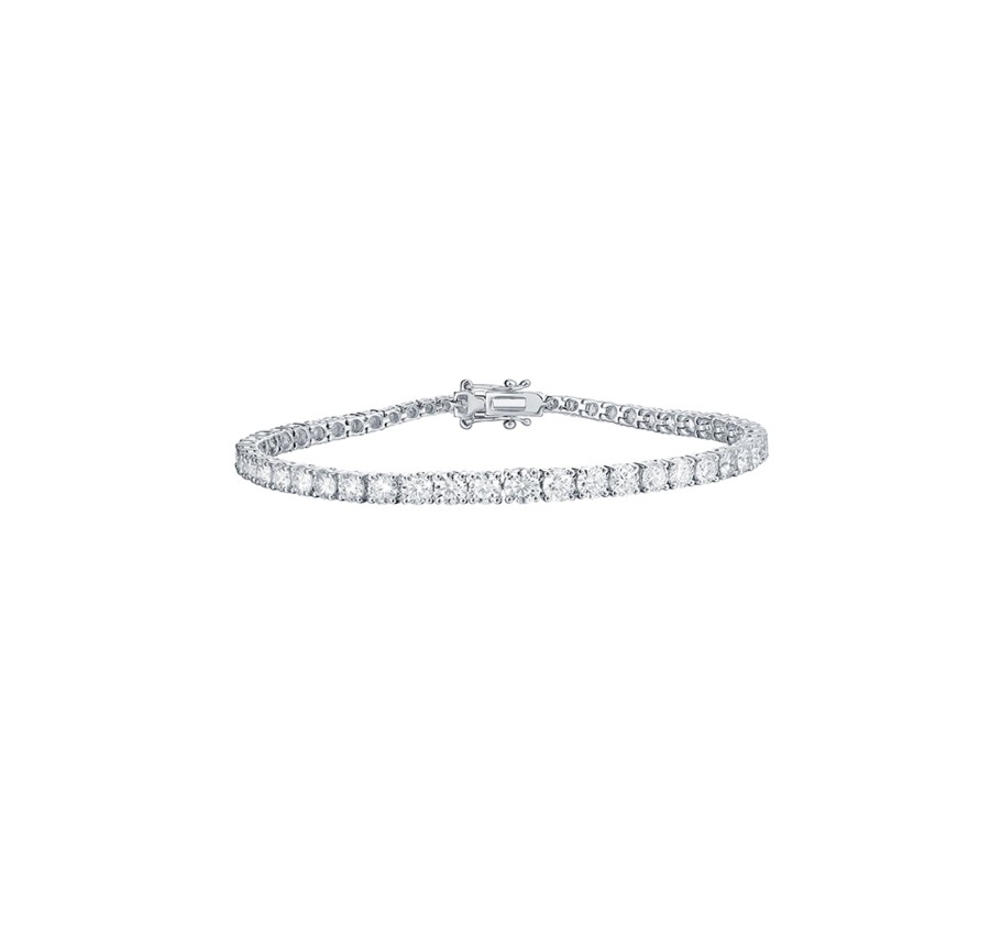 Bracelets Smiling Rocks | Lab Grown Diamond 7.13Ctw Tennis Bracelet Bl-01740Wht