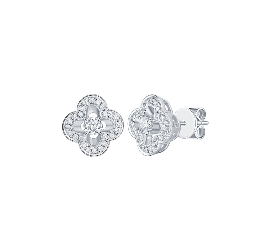 Earrings Smiling Rocks | Lab Grown Diamond Pear Floral Stud Earrings