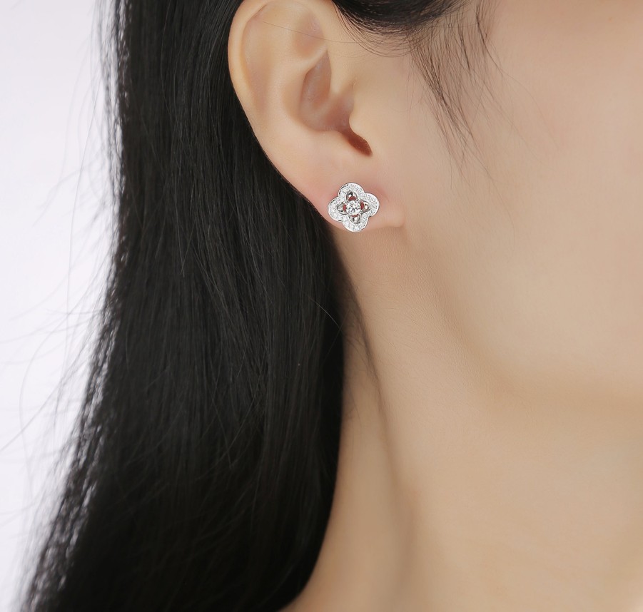 Earrings Smiling Rocks | Lab Grown Diamond Pear Floral Stud Earrings