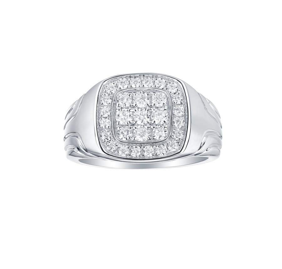 Rings Smiling Rocks | Lab Grown Diamond 0.95Ct Men'S Band R-02007Wht