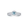 Rings Smiling Rocks | Blush Blue 0.45Ctw Halo Diamond Ring R-00495Blu White Gold