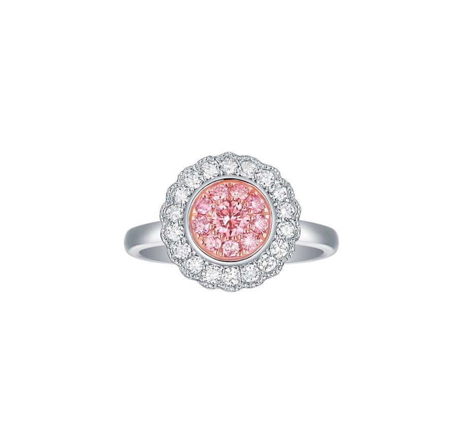 Rings Smiling Rocks | Souffle Pink 0.77Ctw Lab Grown Diamond Ring R-00500Pnk White Gold