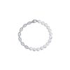 Bracelets Smiling Rocks | Lab Grown 1.58Ctw Diamond With Pearl Bracelet Bl-03772Wpe White Gold