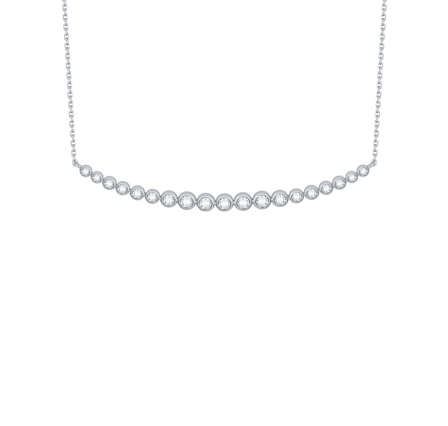 Necklaces Smiling Rocks | Bubbly 0.50Ct Lab Grown Diamonds Necklace Nl-00177Wht