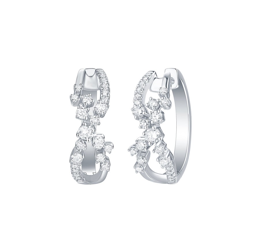 Earrings Smiling Rocks | Drizzle 0.78Ct Lab Grown Diamond Earrings E-00362Wht