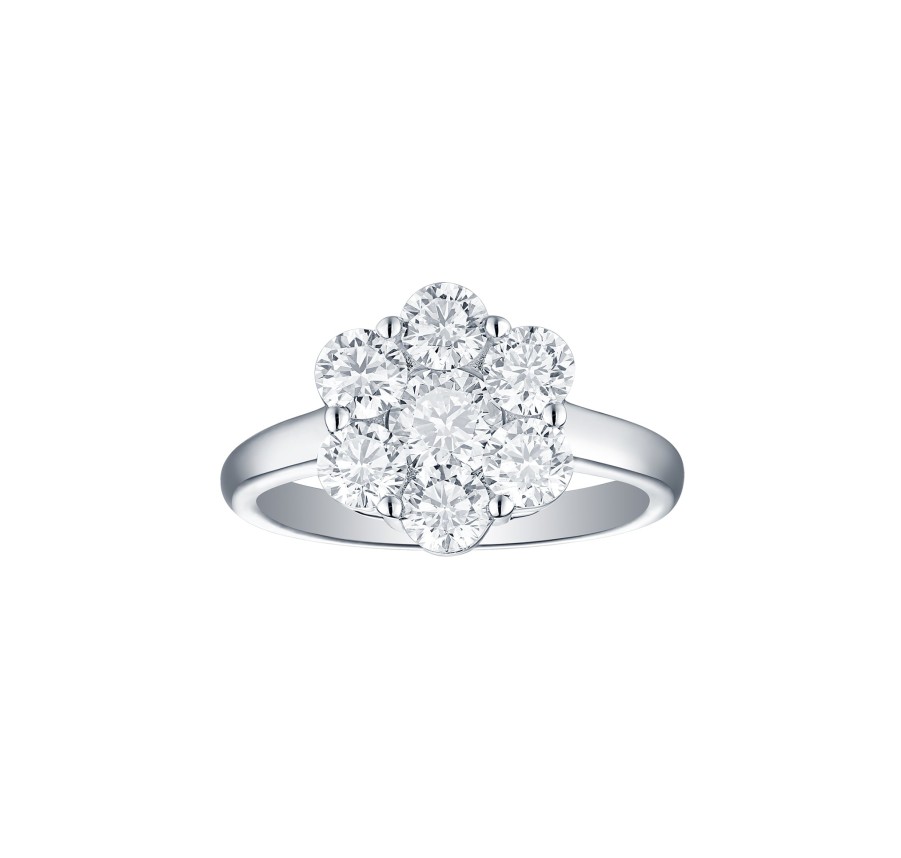 Rings Smiling Rocks | Essentials 2.07Ct Cluster Flower Ring R-00083Wht