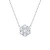 Necklaces Smiling Rocks | Essentials 0.75Ct Cluster Flower Necklace Nl-00086Wht