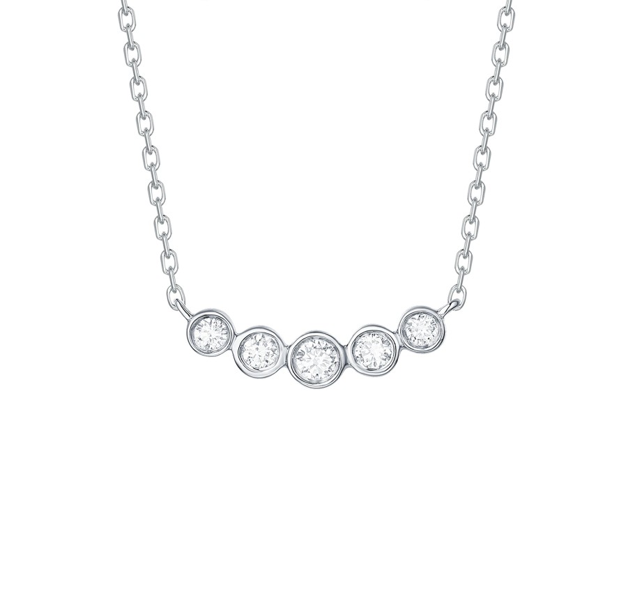 Necklaces Smiling Rocks | Bubbly 0.16Ct Lab Grown Diamonds Necklace Nl-00378Wht