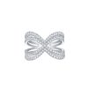 Rings Smiling Rocks | Essentials 0.95Ct Wide Cross Ring R-00262Wht