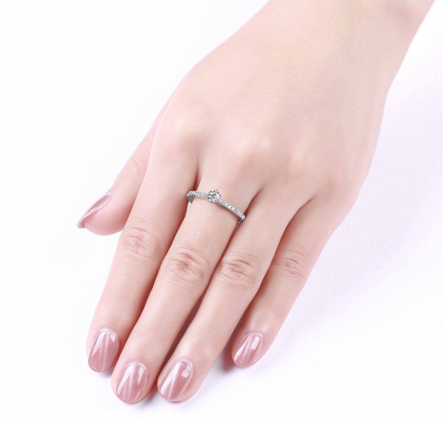 Rings Smiling Rocks | Engagement 0.44Ct Solitaire Ring R-00049Wht