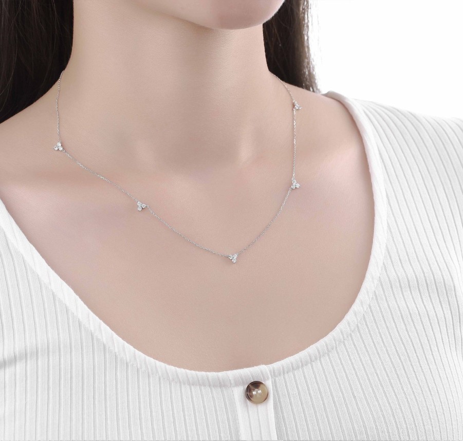 Necklaces Smiling Rocks | Bubbly 0.72Ct Lab Grown Diamonds Necklace Nl-00289Wht