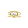 Rings Smiling Rocks | Lab Grown 1.05Ct Round Solitaire Frame Ring R-02862Wht Yellow Gold