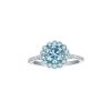 Rings Smiling Rocks | Blush Blue 1.50Ctw Flower Lab Grown Diamond Ring R-00489Blu White Gold