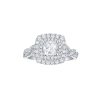 Rings Smiling Rocks | Bridal 1.77Ctw Cushion Halo Ring Lab Grown Diamond R-00548Wht White Gold