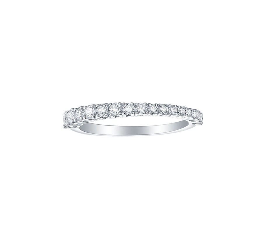 Rings Smiling Rocks | Lab Grown Diamond 0.49Ctw Half Eternity Band R-01736Wht