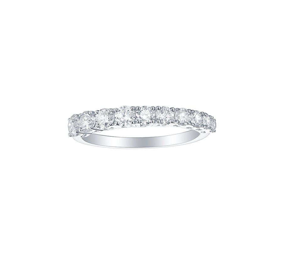 Rings Smiling Rocks | Lab Grown Diamond 0.96Ctw Half Eternity Band R-01776Wht