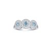 Rings Smiling Rocks | Blush Blue 0.60Ctw Triple Halo Diamond Ring R-00264Blu White Gold