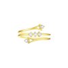 Rings Smiling Rocks | Three Layer 0.30Ctw Lab Grown Diamond Ring R-00699Wht Yellow Gold