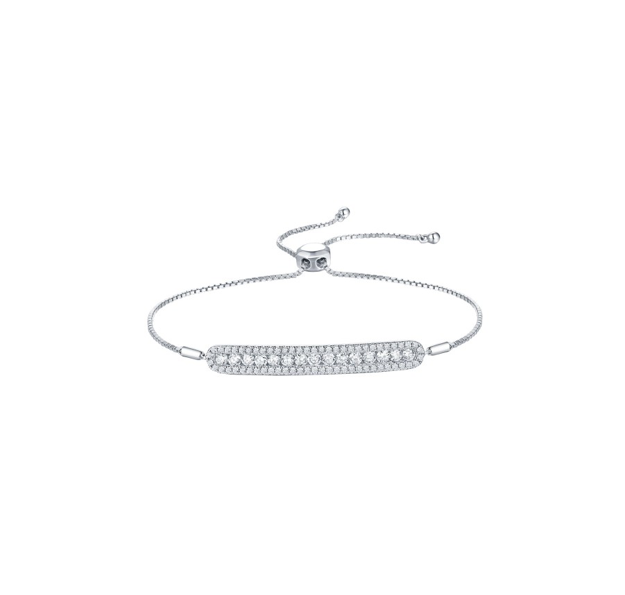 Bracelets Smiling Rocks | Essentials 1.06Ct Diamond Bar Bracelet Bl-00259Wht