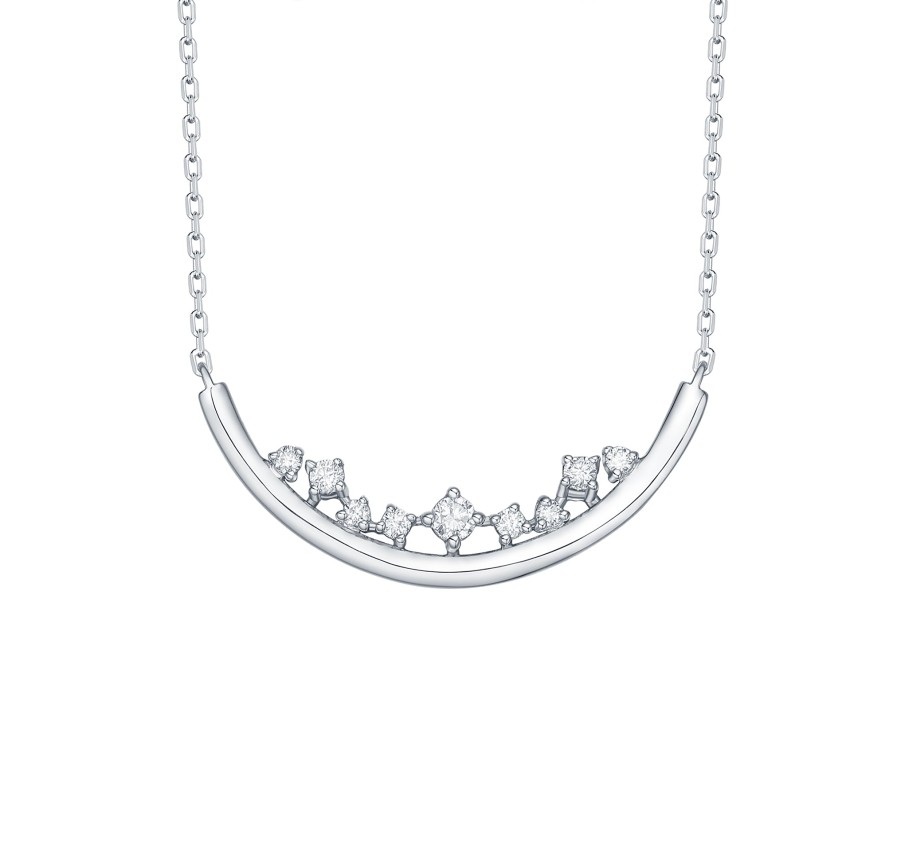 Necklaces Smiling Rocks | Drizzle 0.11Ct Lab Grown Diamond Necklace Nl-00367Wht