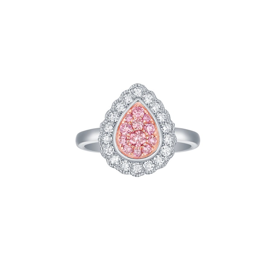 Rings Smiling Rocks | Souffle Pink 0.68Ctw Lab Grown Diamond Ring R-00498Pnk White Gold