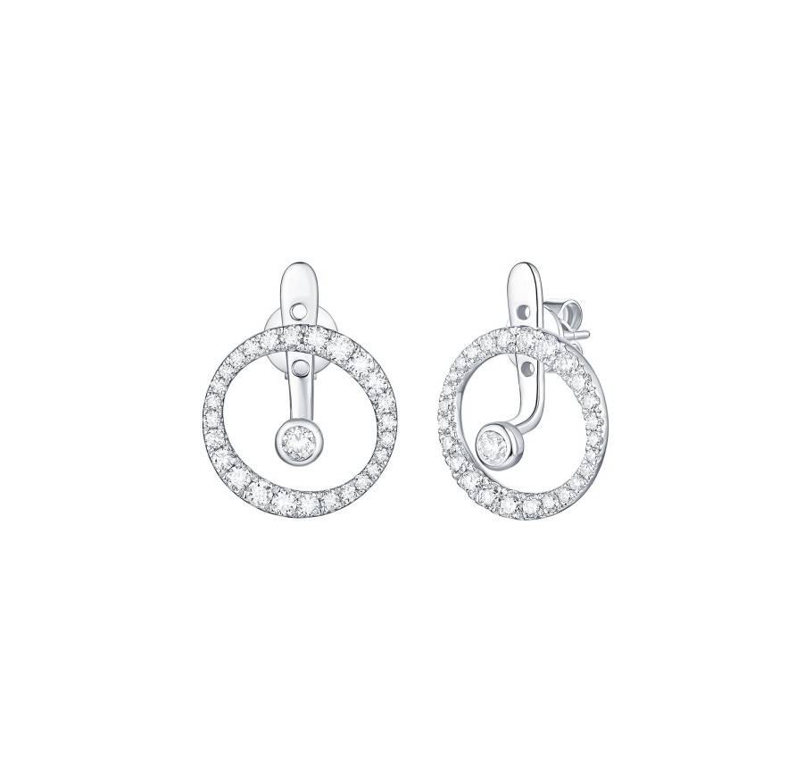 Earrings Smiling Rocks | Skyline 1.01Ct Wavy Earrings E-00442Wht