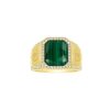 Rings Smiling Rocks | Lab Grown 6.61Ct Diamond & Malachite Men'S Ring R-03677Mal Yellow Gold